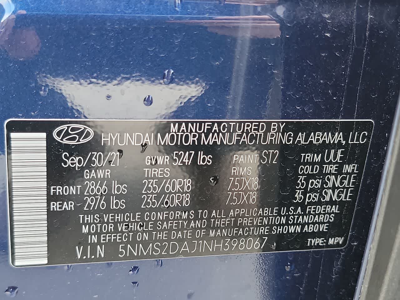 used 2022 Hyundai Santa Fe car, priced at $20,995