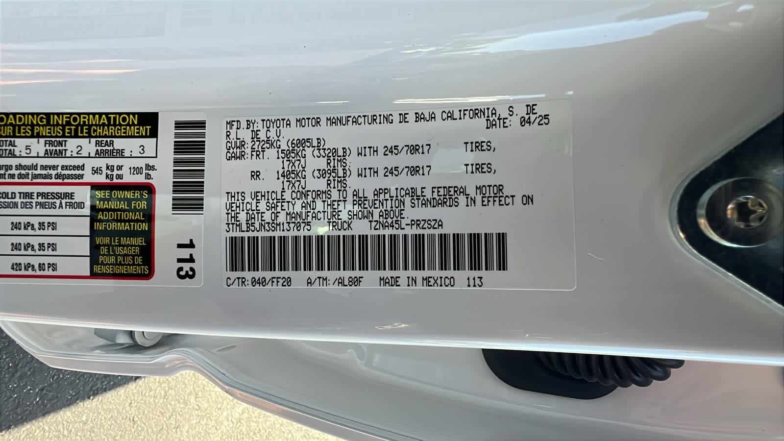 new 2025 Toyota Tacoma car, priced at $42,289