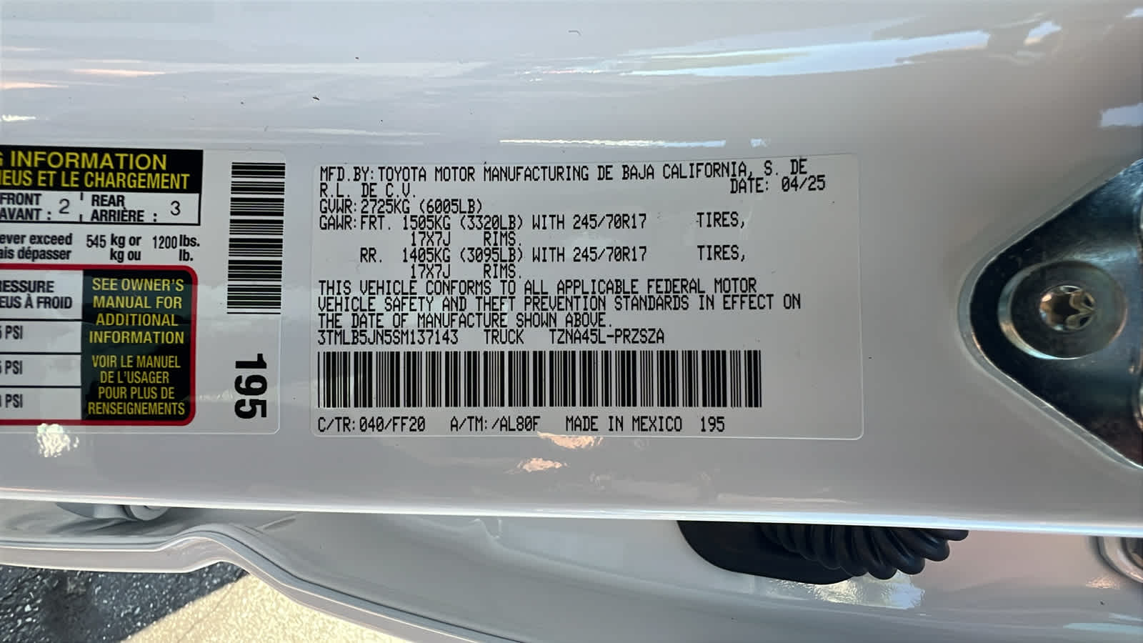 new 2025 Toyota Tacoma car, priced at $42,289