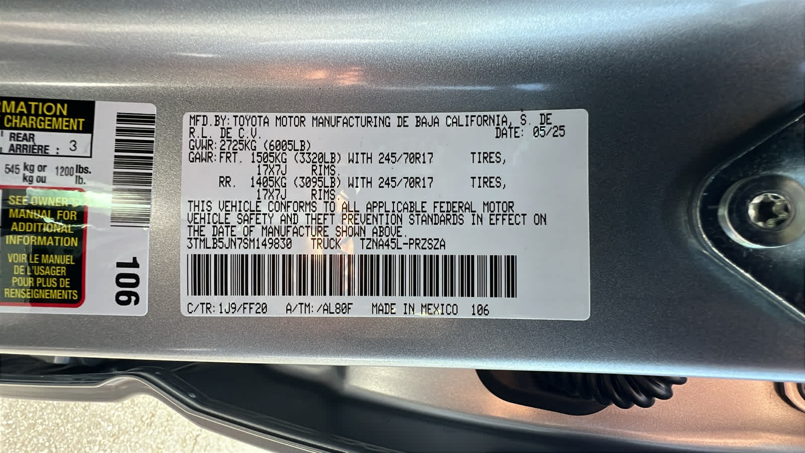 new 2025 Toyota Tacoma car, priced at $42,963