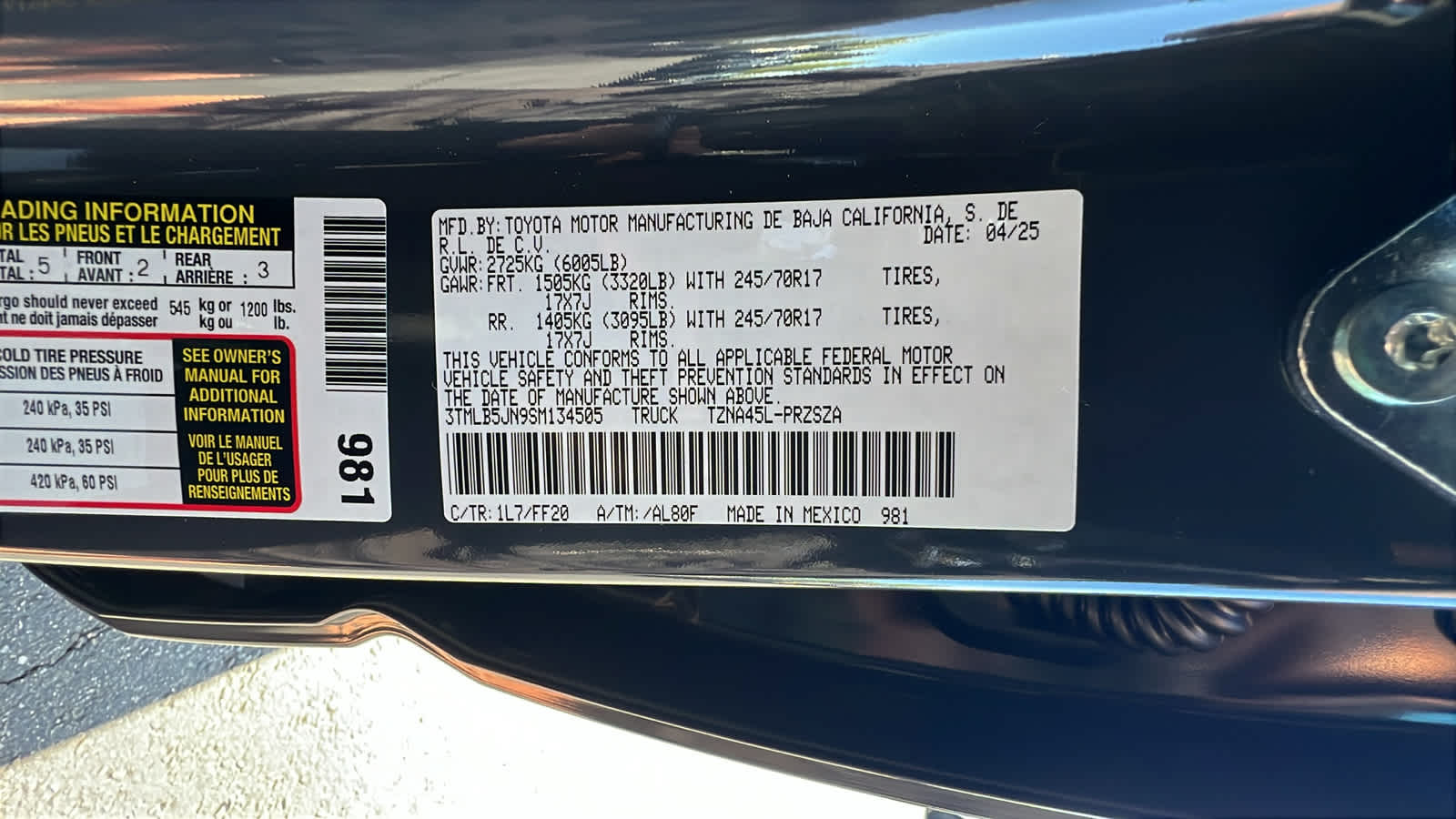 new 2025 Toyota Tacoma car, priced at $42,184