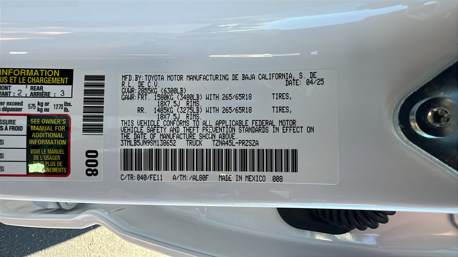 new 2025 Toyota Tacoma car, priced at $50,459