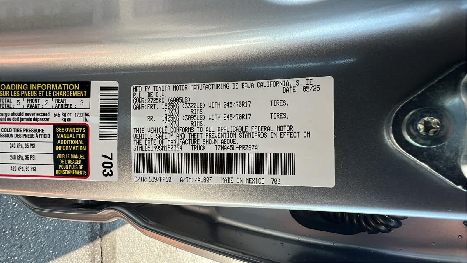 new 2025 Toyota Tacoma car, priced at $42,939