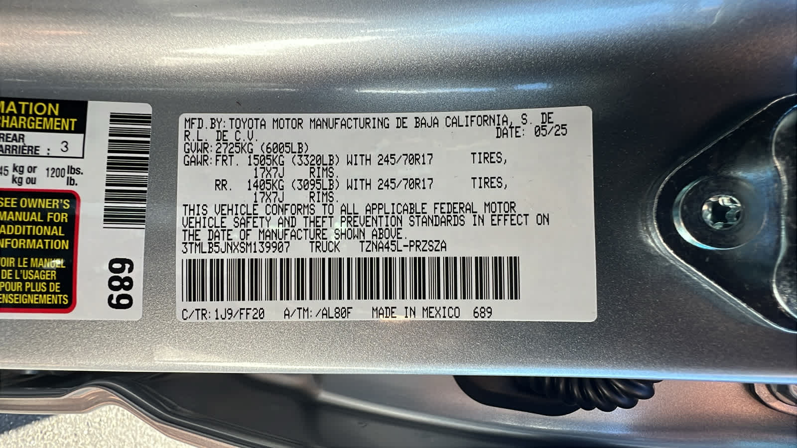 new 2025 Toyota Tacoma car, priced at $42,289