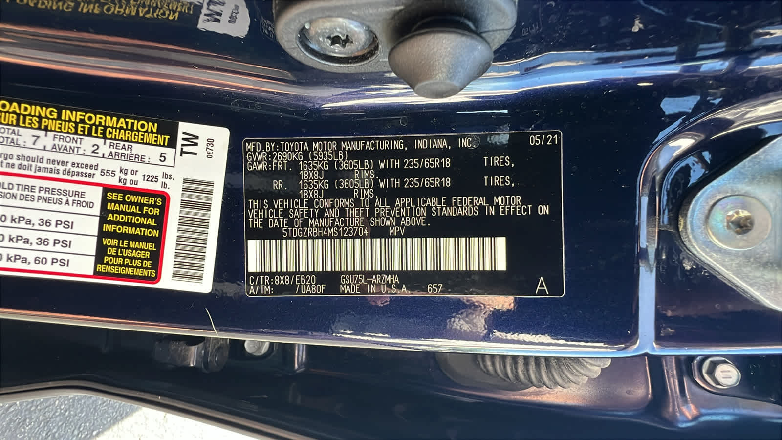 used 2021 Toyota Highlander car, priced at $36,995