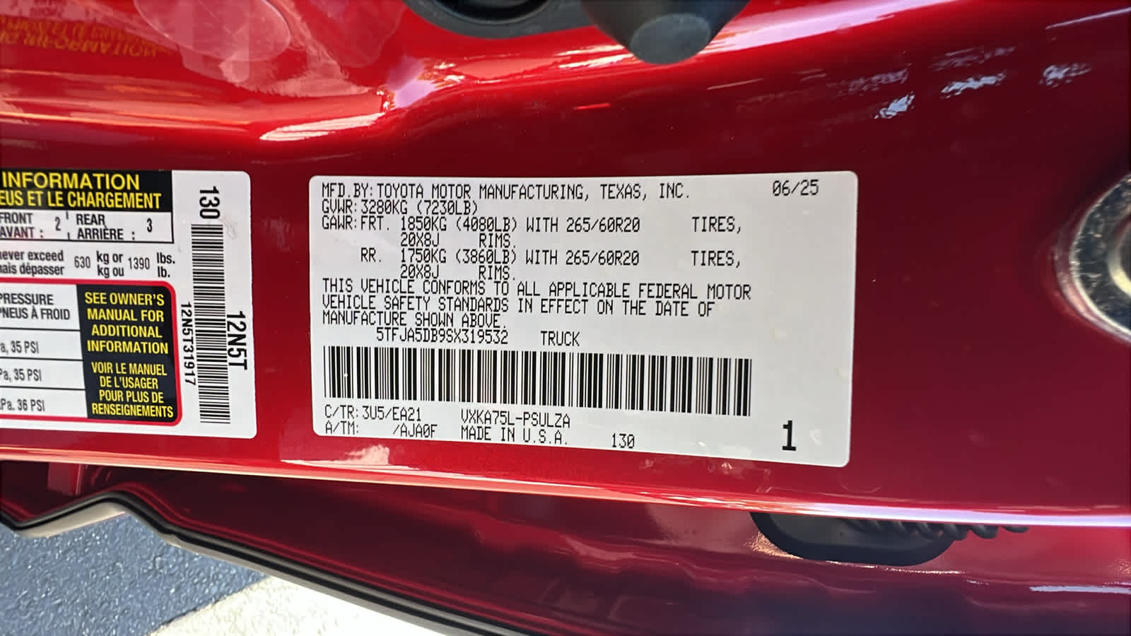 new 2025 Toyota Tundra car, priced at $62,538