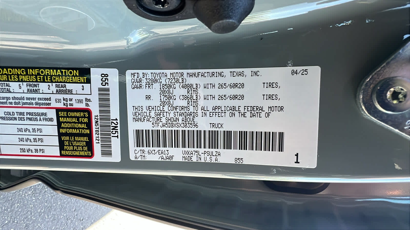new 2025 Toyota Tundra car, priced at $60,048