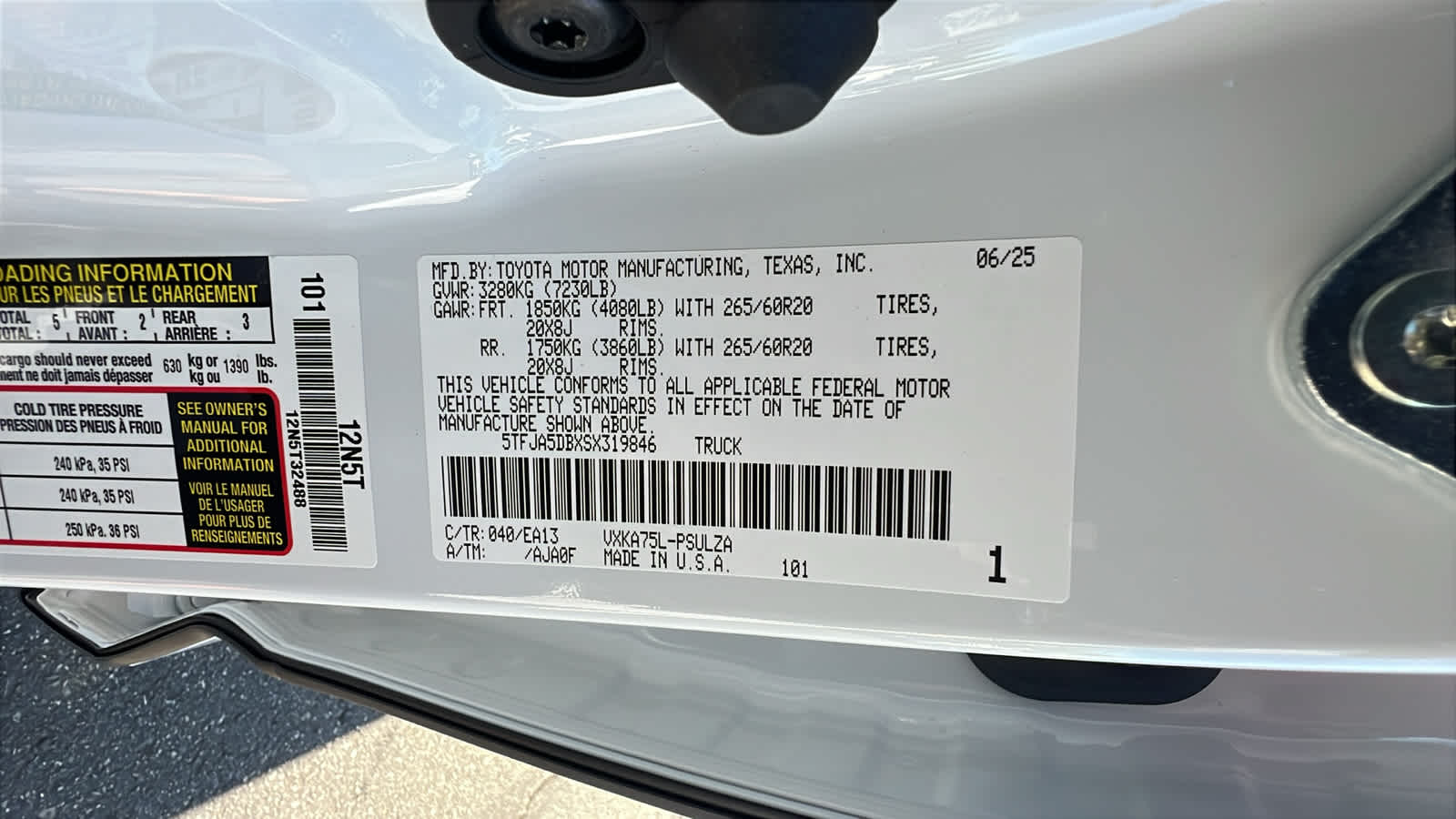 new 2025 Toyota Tundra car, priced at $60,153