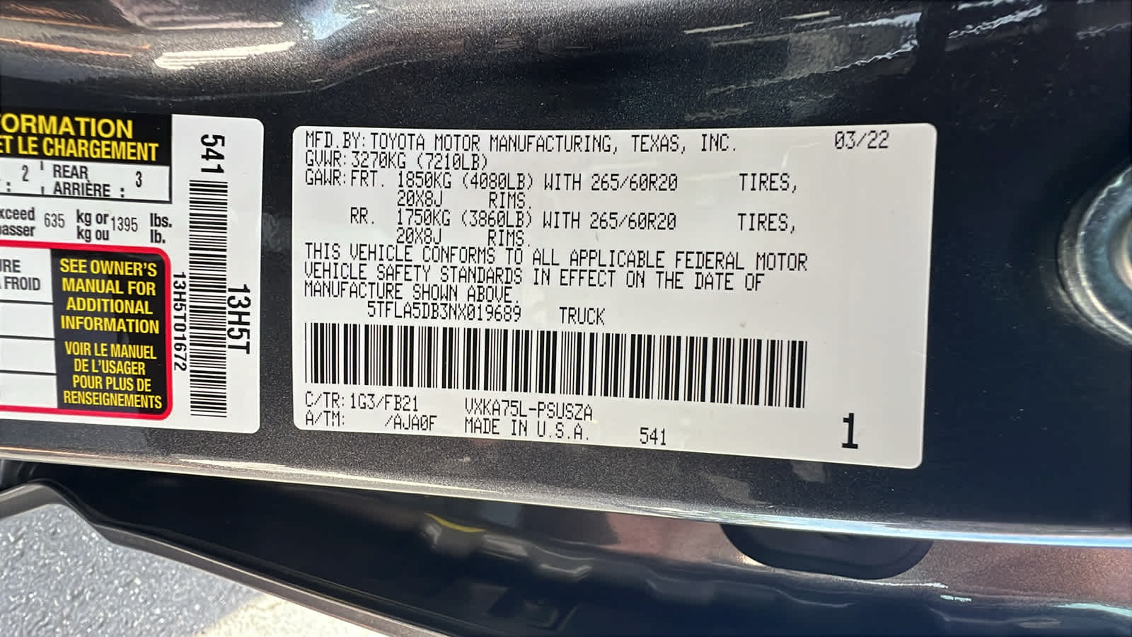 used 2022 Toyota Tundra car, priced at $43,995