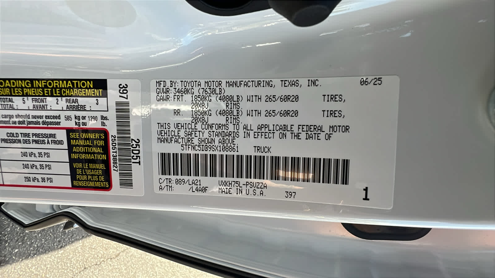 new 2025 Toyota Tundra car, priced at $73,908