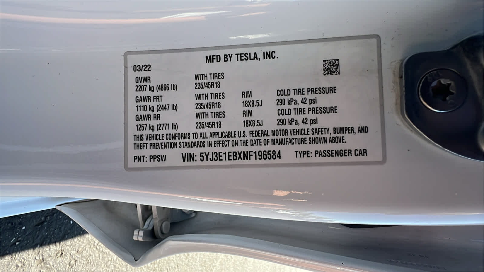 used 2022 Tesla Model 3 car, priced at $26,995