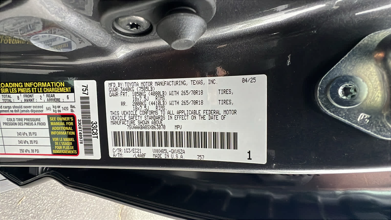 new 2025 Toyota Sequoia car, priced at $71,538