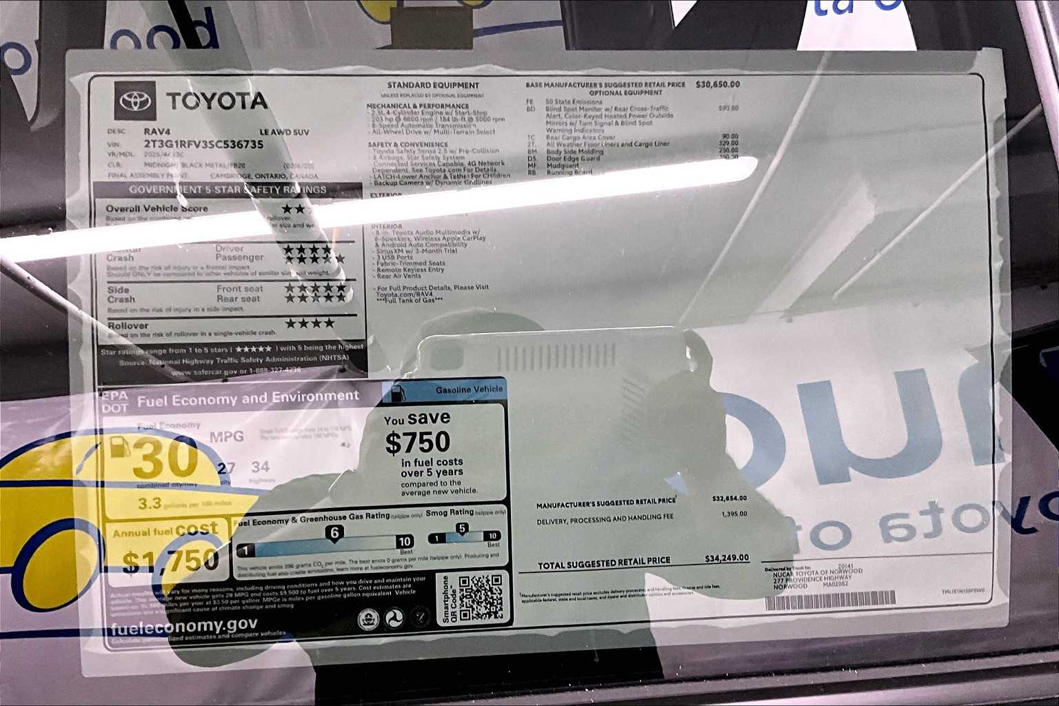 new 2025 Toyota RAV4 car, priced at $32,417