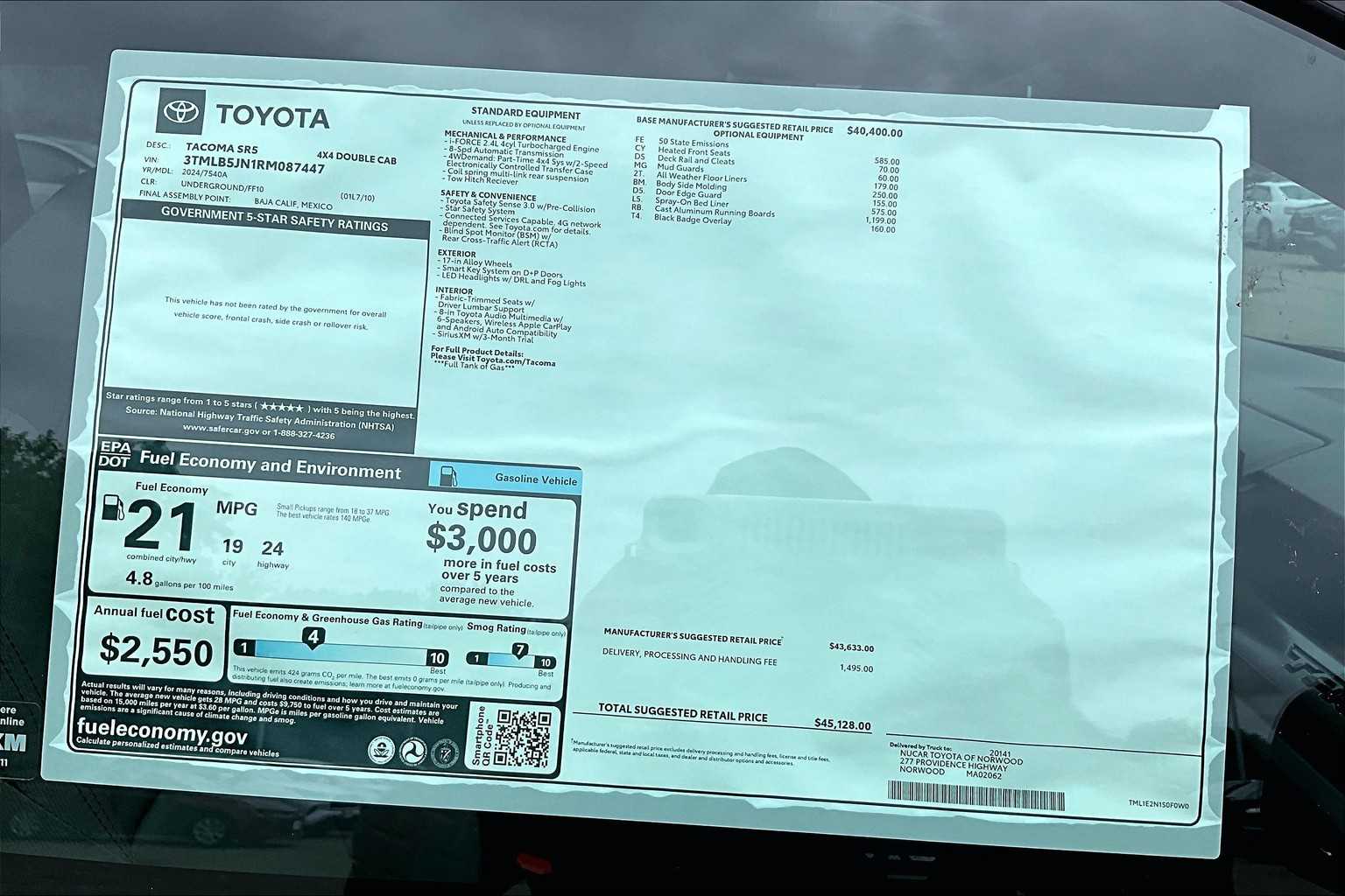 new 2024 Toyota Tacoma car, priced at $42,337