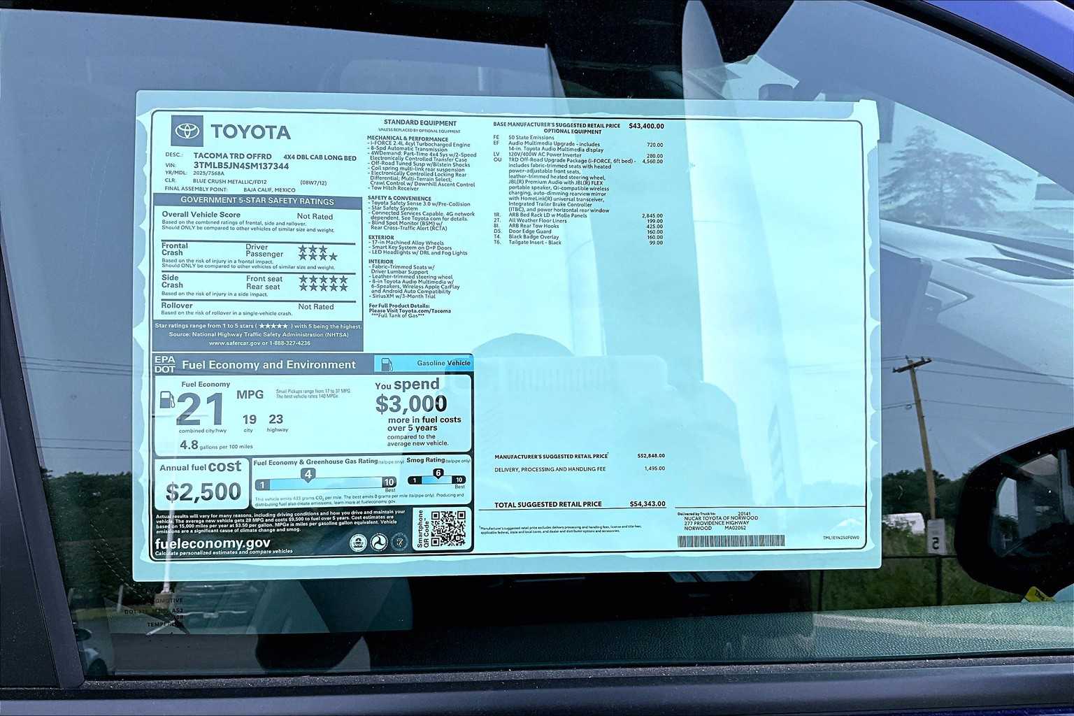 new 2025 Toyota Tacoma car, priced at $50,785