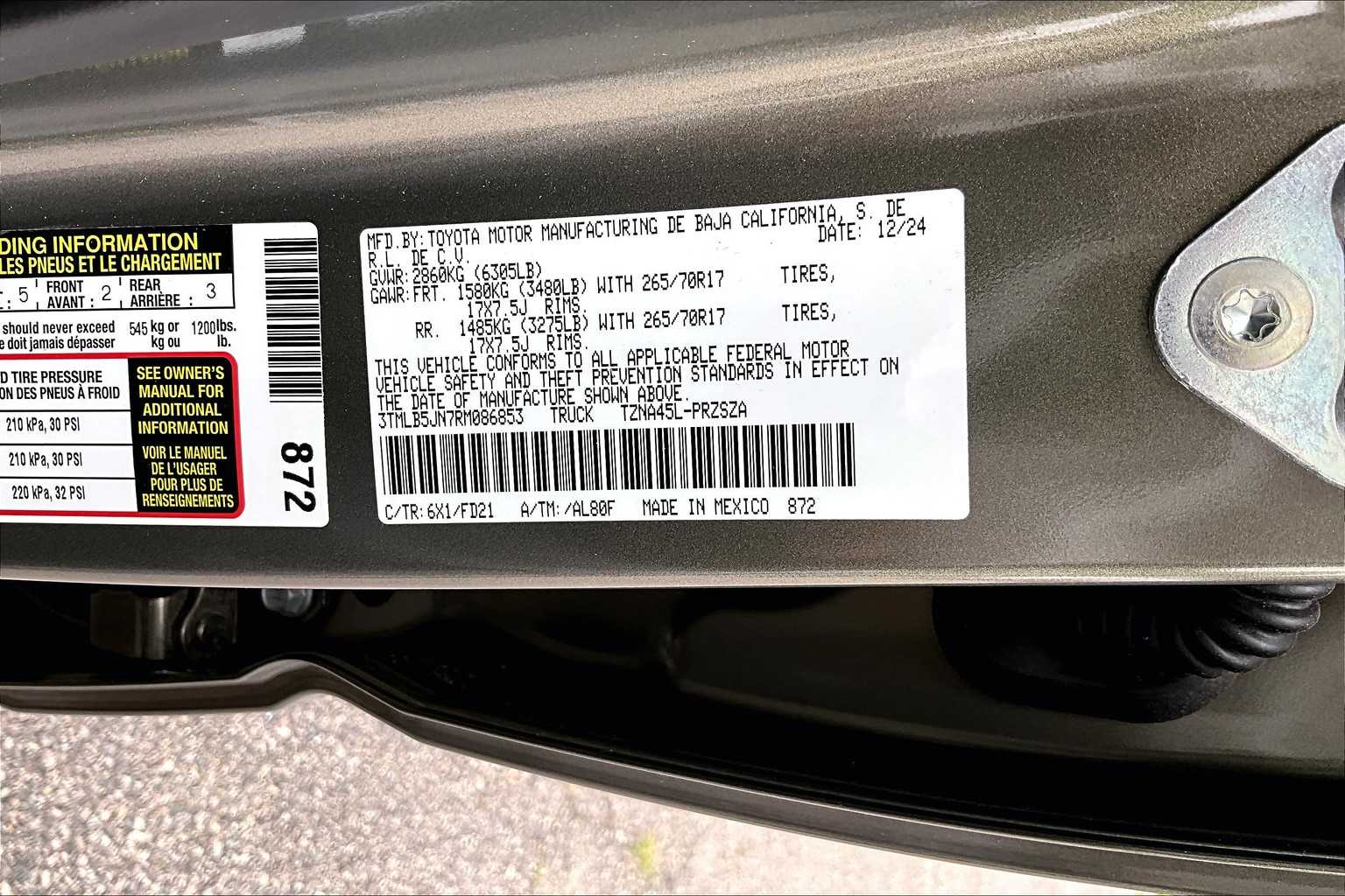 new 2024 Toyota Tacoma car, priced at $47,414