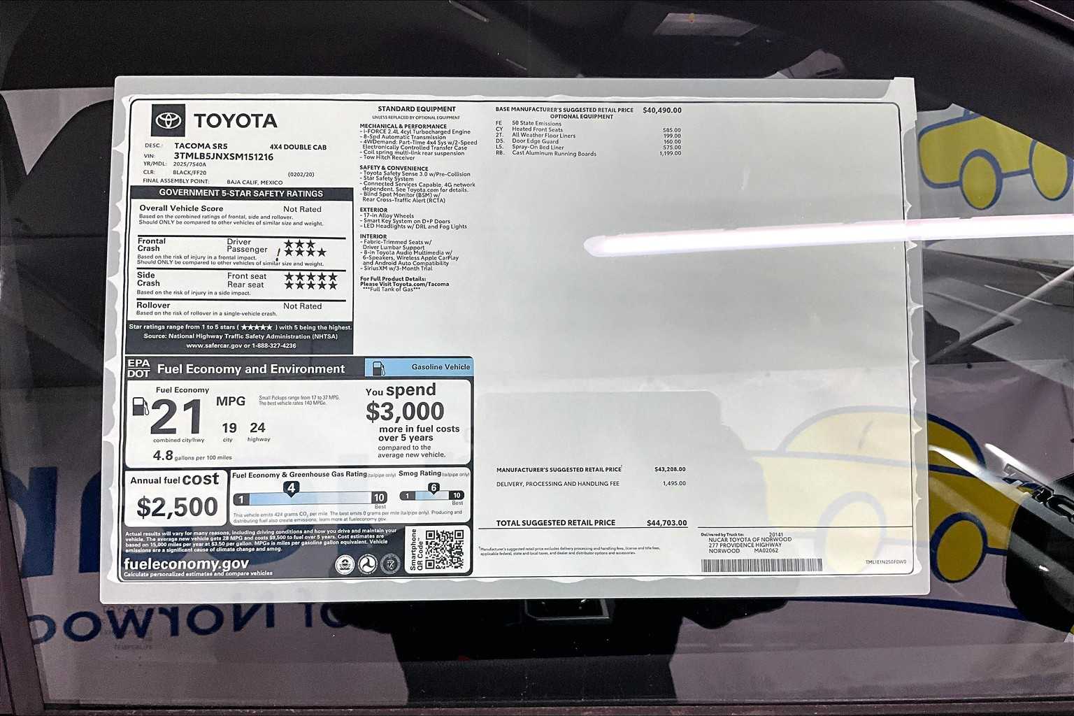 new 2025 Toyota Tacoma car, priced at $41,997