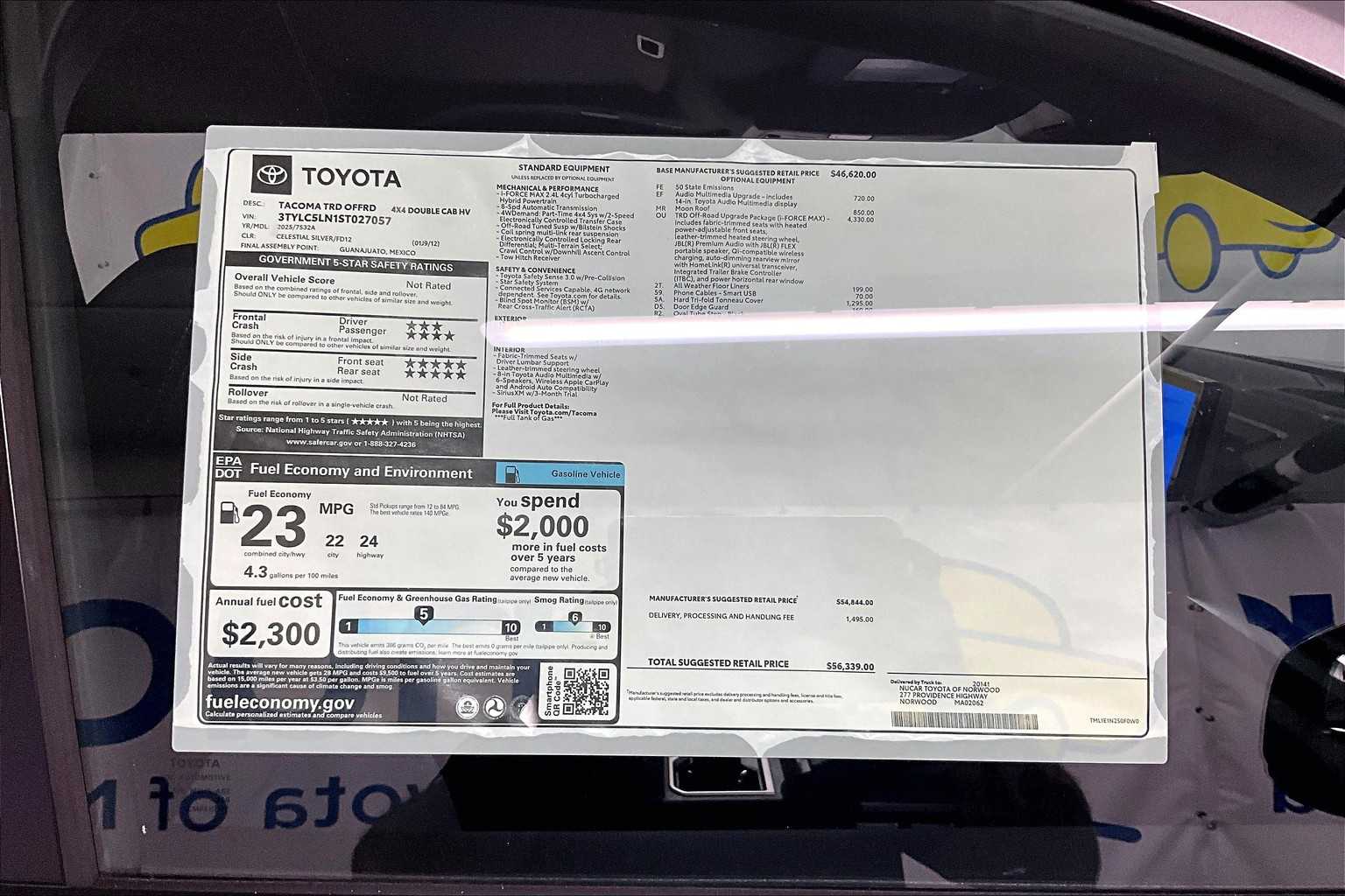 new 2025 Toyota Tacoma car, priced at $52,749