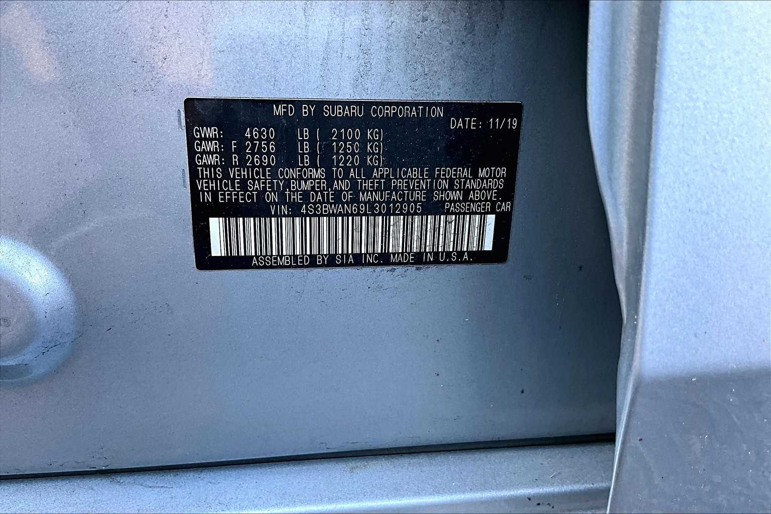 used 2020 Subaru Legacy car, priced at $18,490