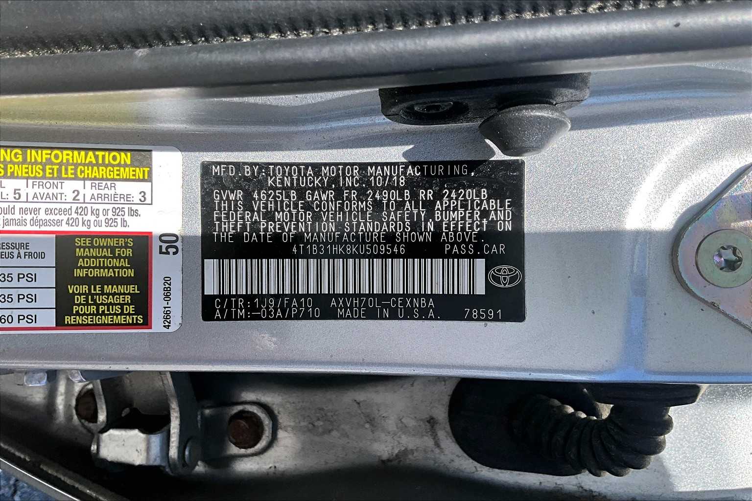 used 2019 Toyota Camry car, priced at $18,050