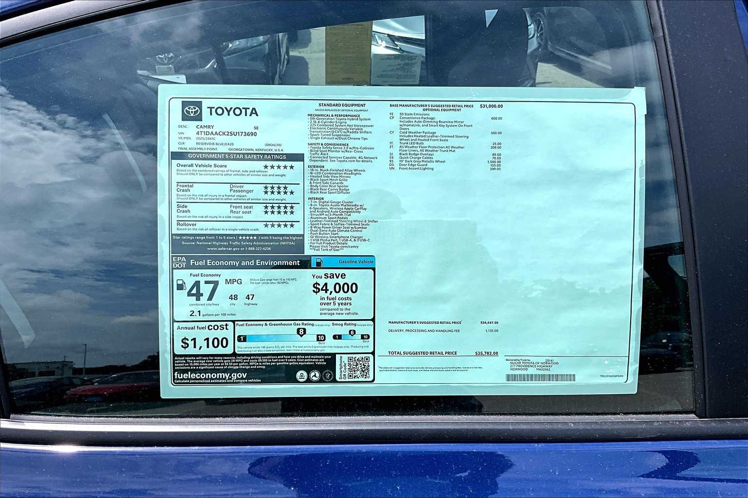 new 2025 Toyota Camry car, priced at $33,296