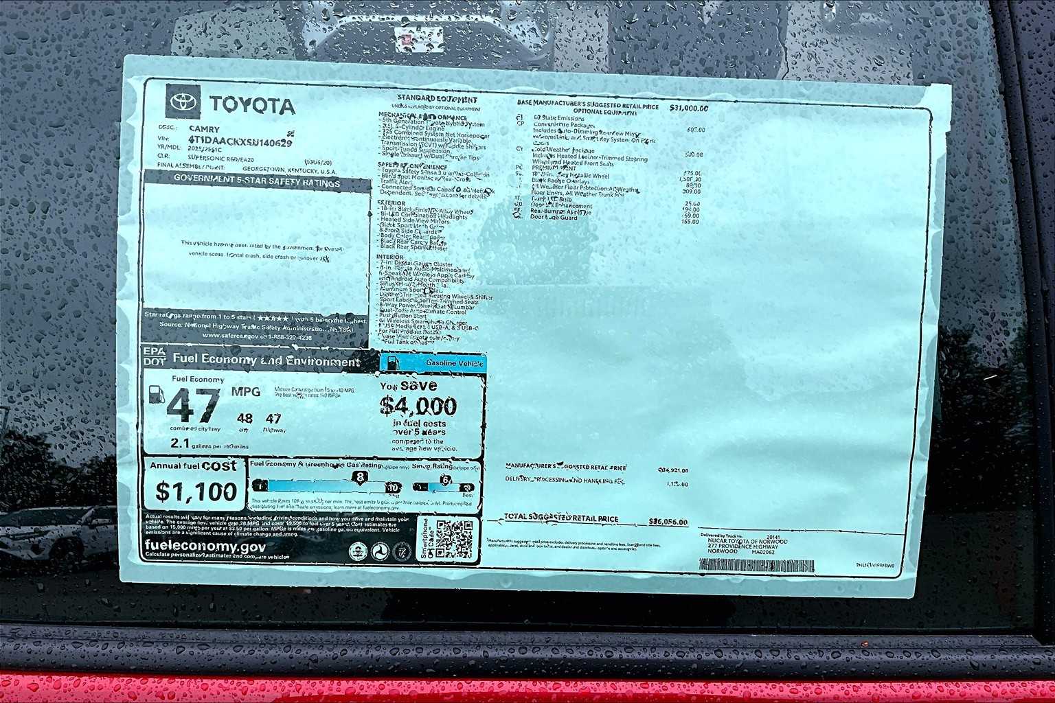 new 2025 Toyota Camry car, priced at $33,511