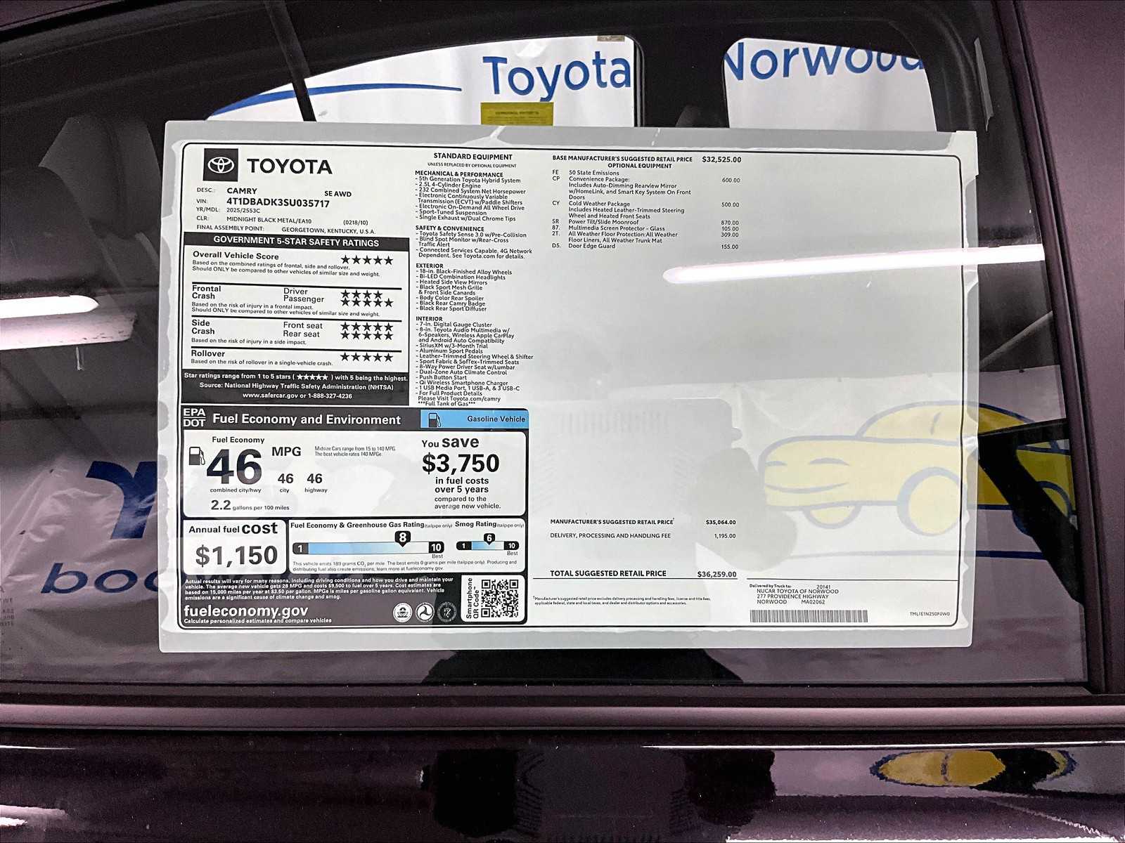 new 2025 Toyota Camry car, priced at $33,823