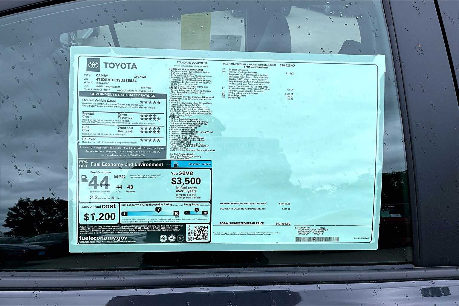 new 2025 Toyota Camry car, priced at $39,805