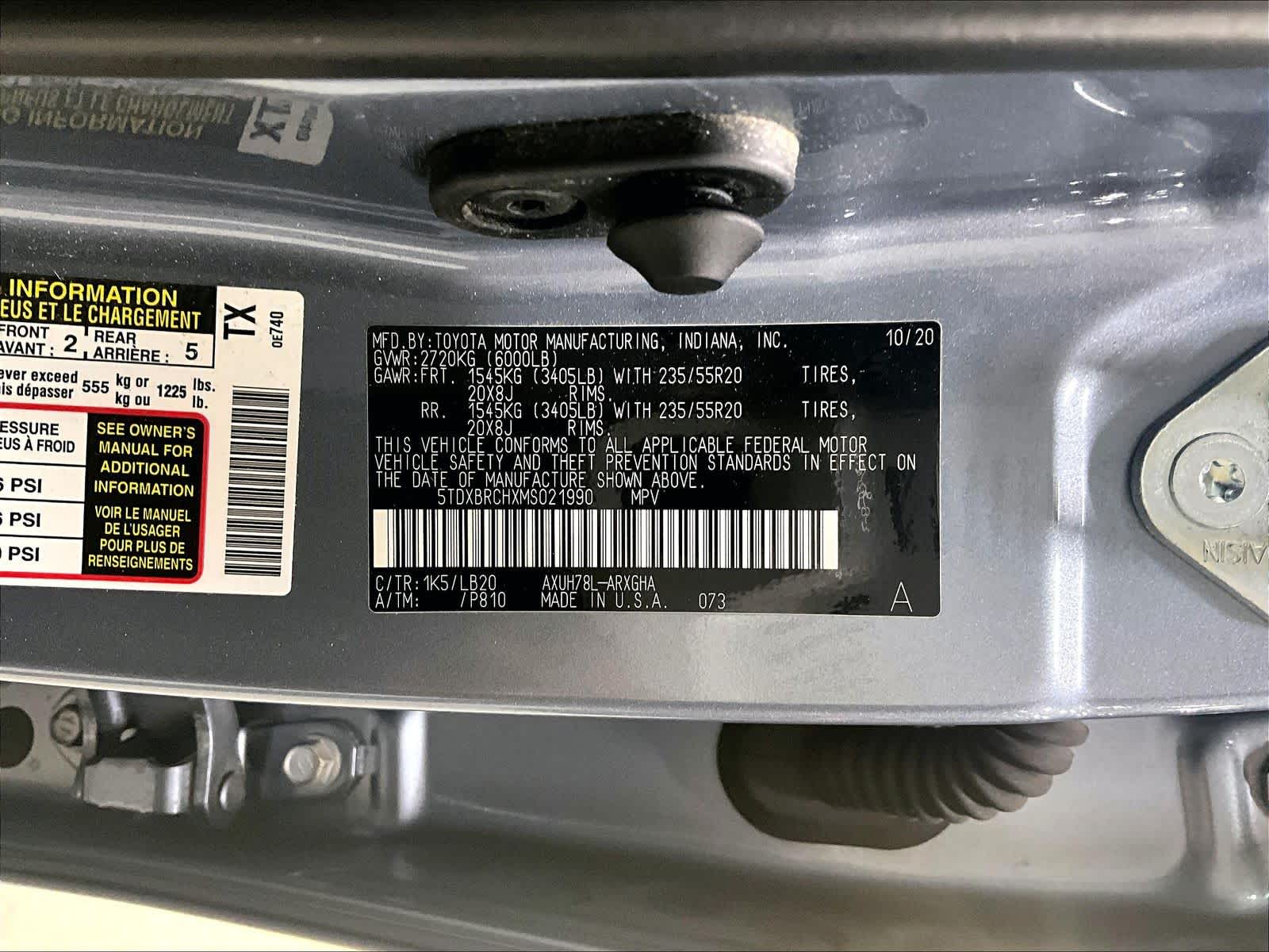 used 2021 Toyota Highlander car, priced at $36,023