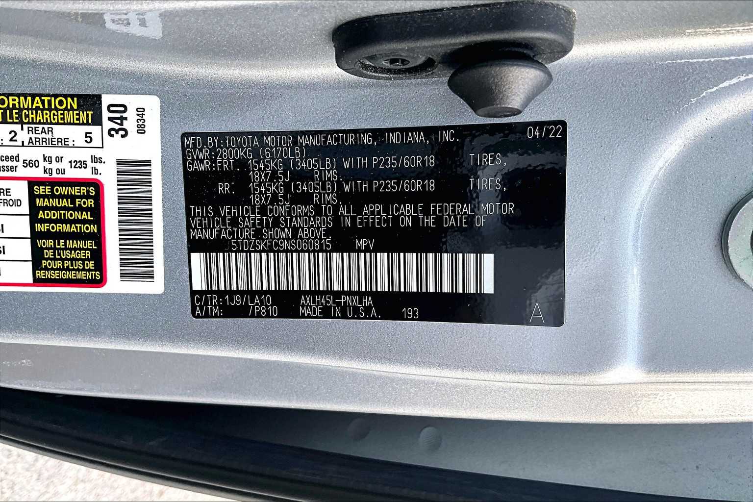 used 2022 Toyota Sienna car, priced at $40,771