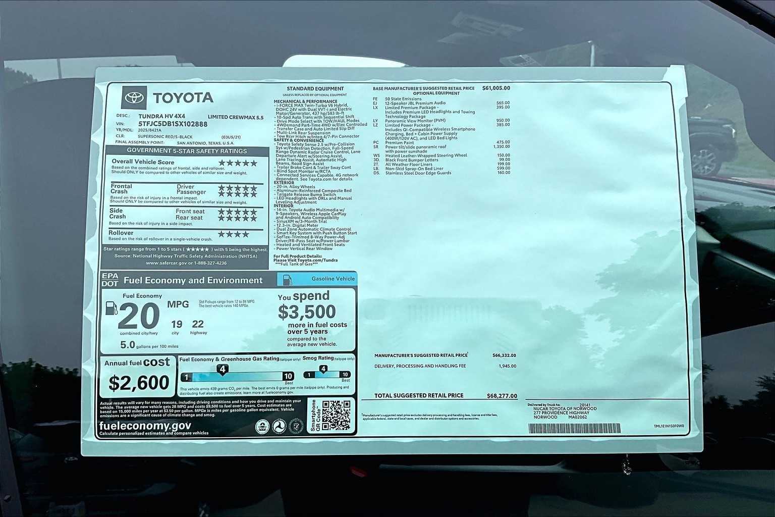 new 2025 Toyota Tundra car, priced at $63,977