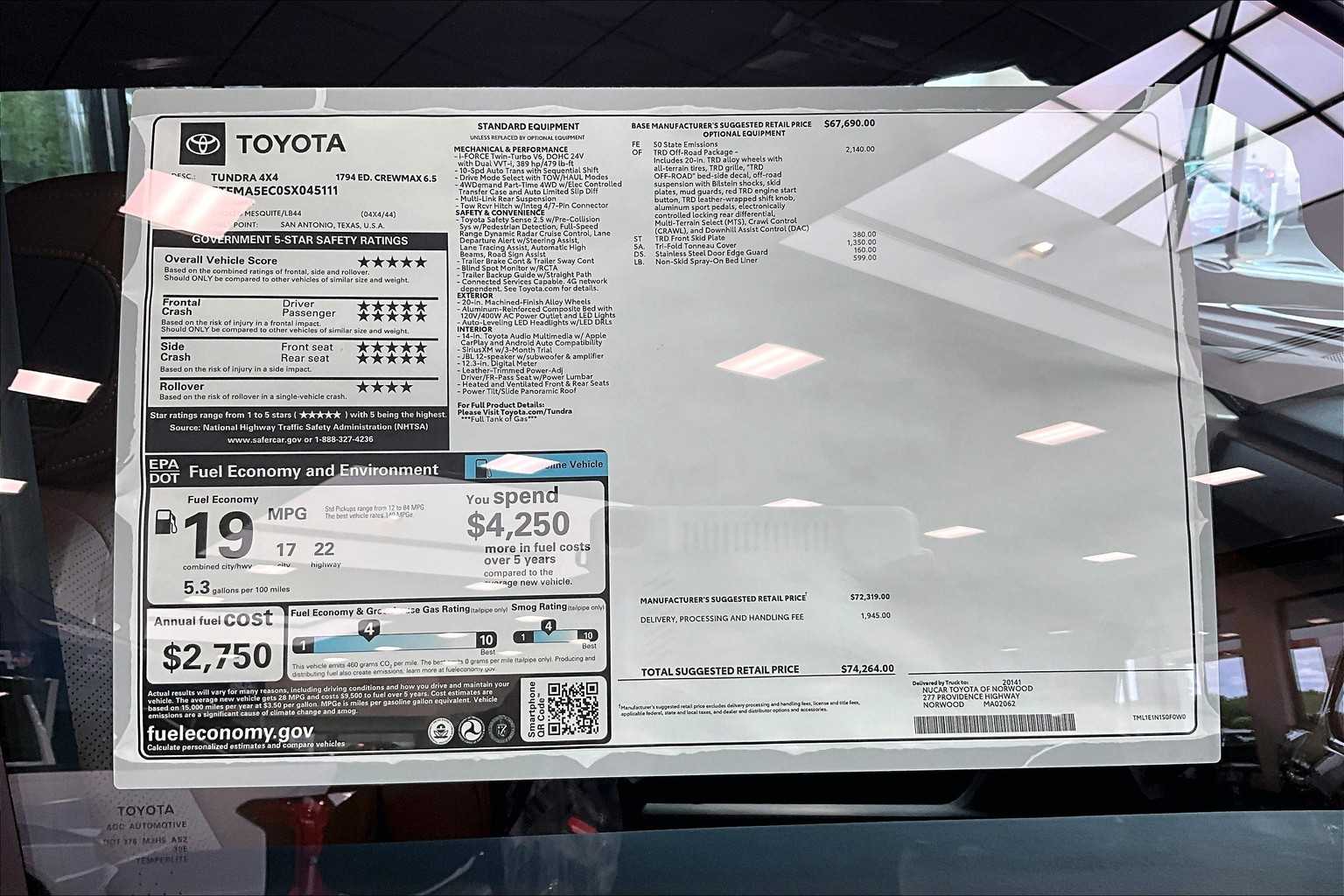 new 2025 Toyota Tundra car, priced at $69,730