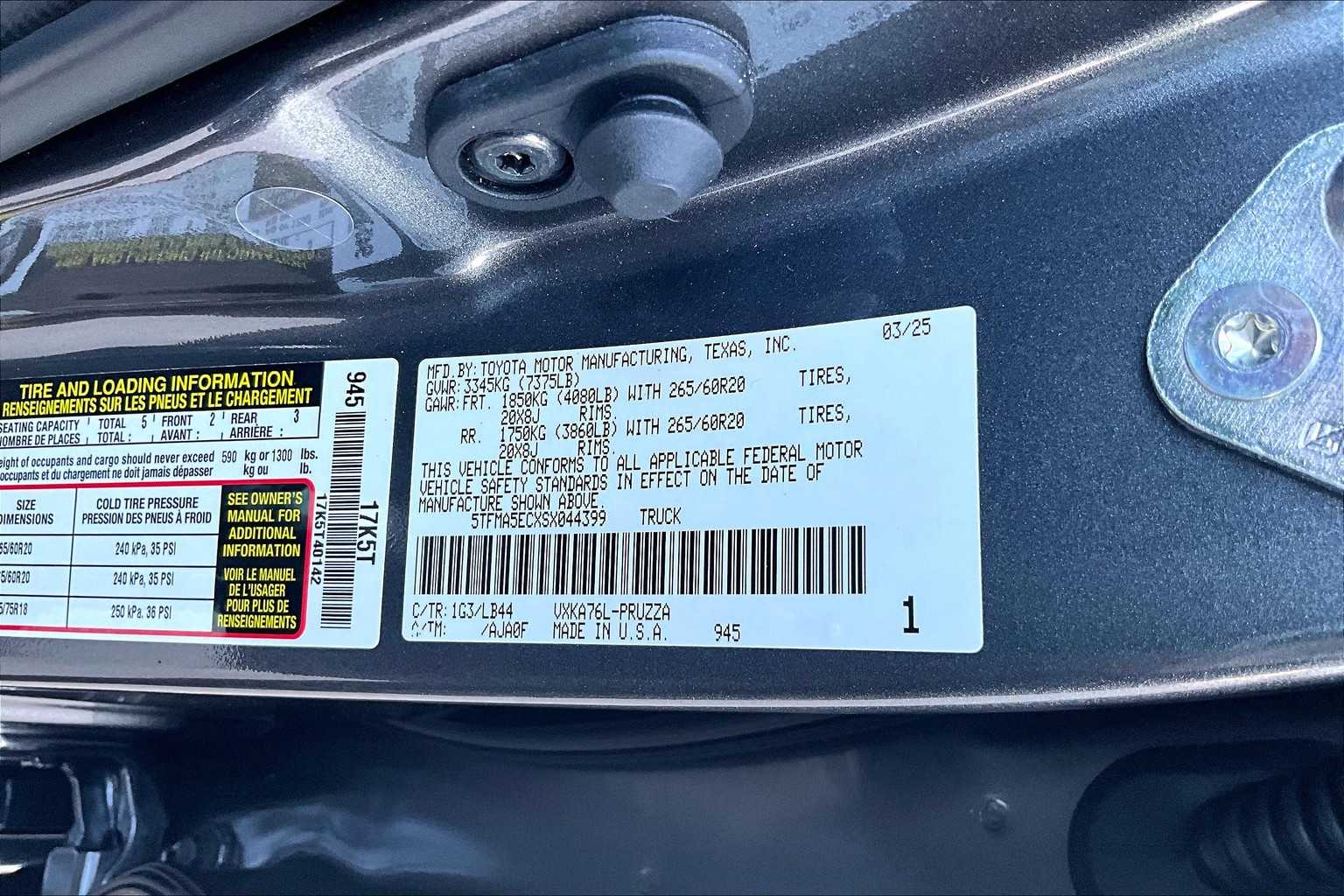 new 2025 Toyota Tundra car, priced at $70,474
