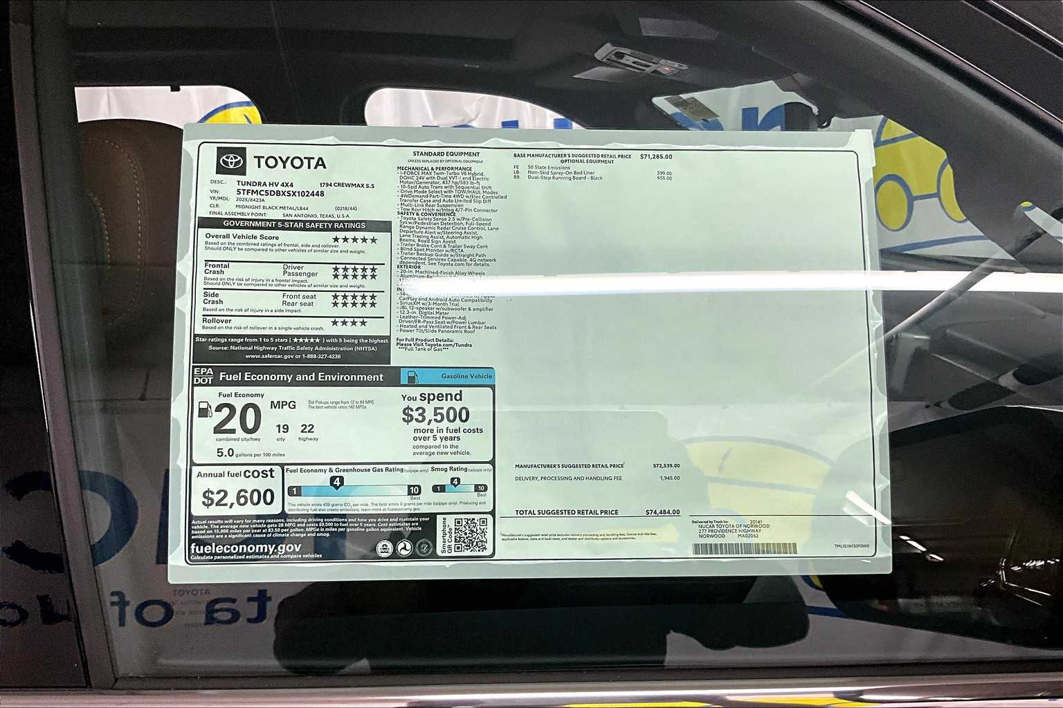 new 2025 Toyota Tundra car, priced at $69,992