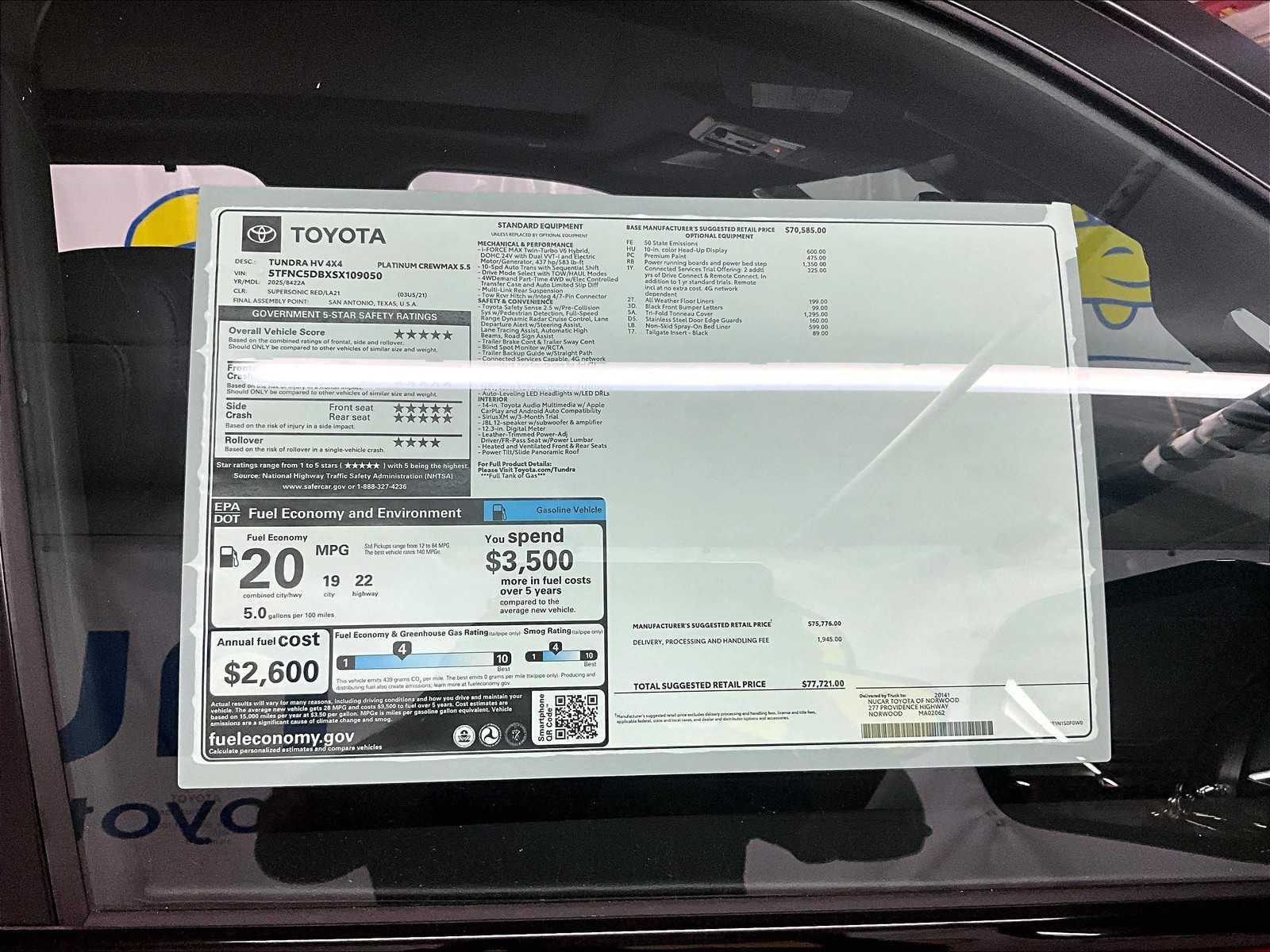 new 2025 Toyota Tundra car, priced at $72,902
