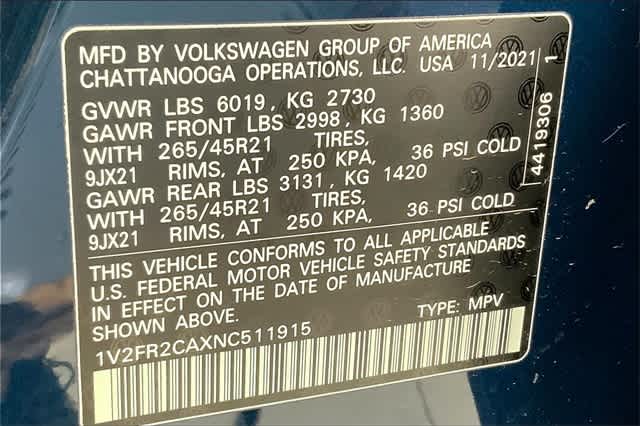 used 2022 Volkswagen Atlas car, priced at $38,482