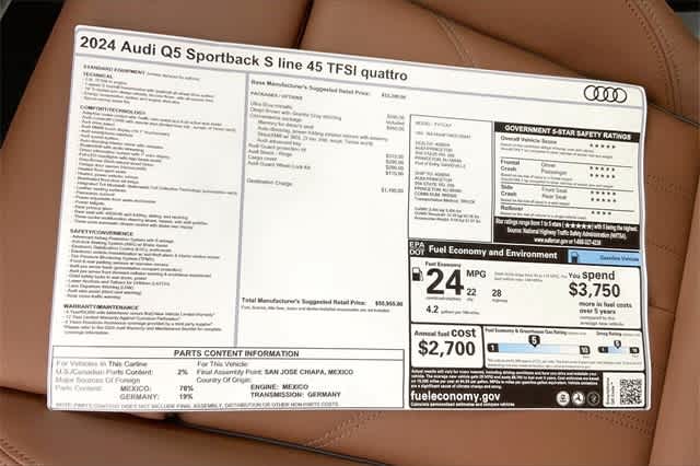 new 2024 Audi Q5 Sportback car, priced at $55,955