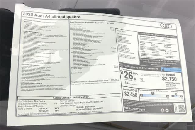 new 2025 Audi A4 allroad car, priced at $57,425