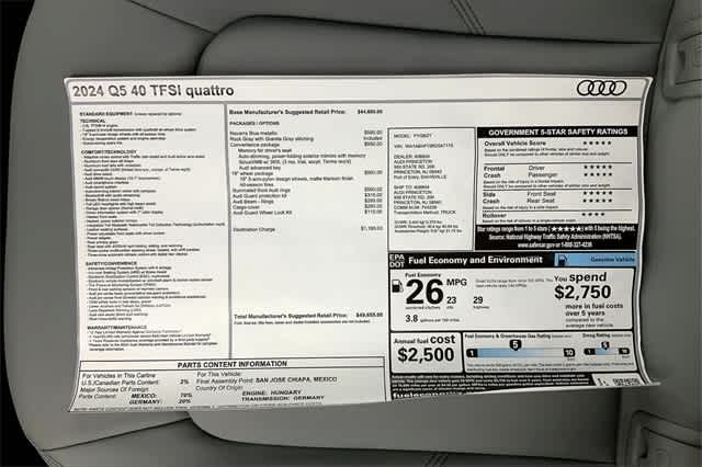 new 2024 Audi Q5 car, priced at $49,655