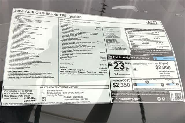 new 2024 Audi Q3 car, priced at $48,255