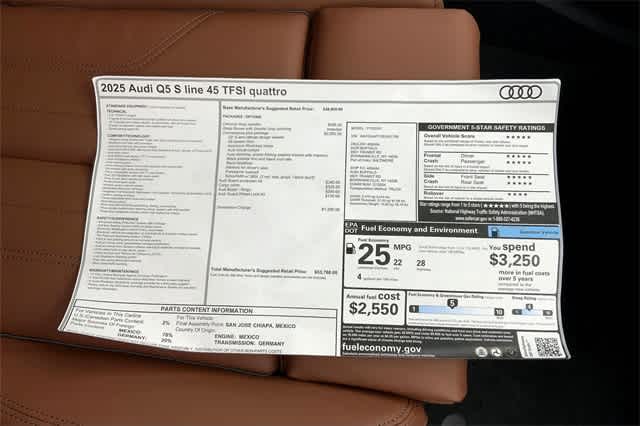 new 2025 Audi Q5 car, priced at $53,780