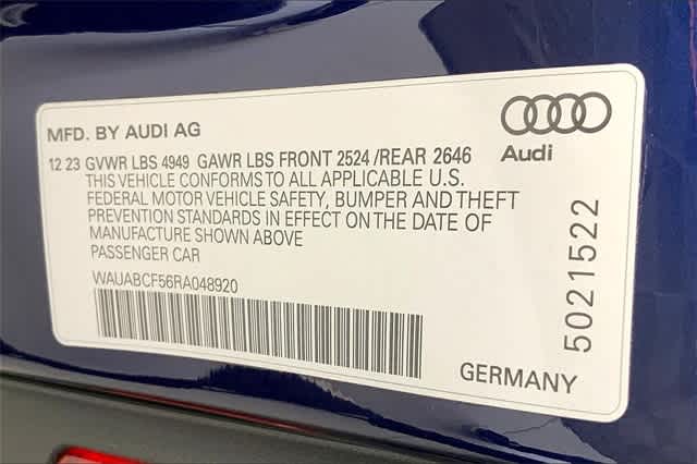 new 2024 Audi A5 Sportback car, priced at $50,055