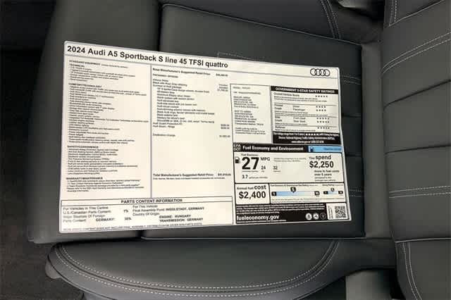 new 2024 Audi A5 Sportback car, priced at $51,810