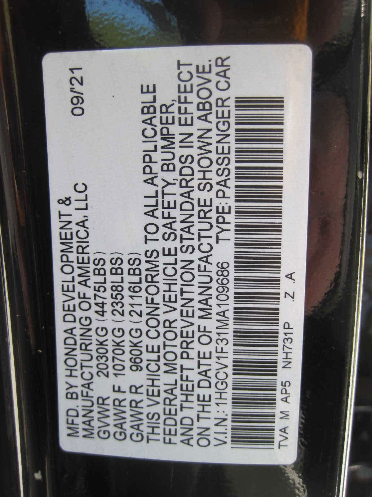 used 2021 Honda Accord car, priced at $23,581