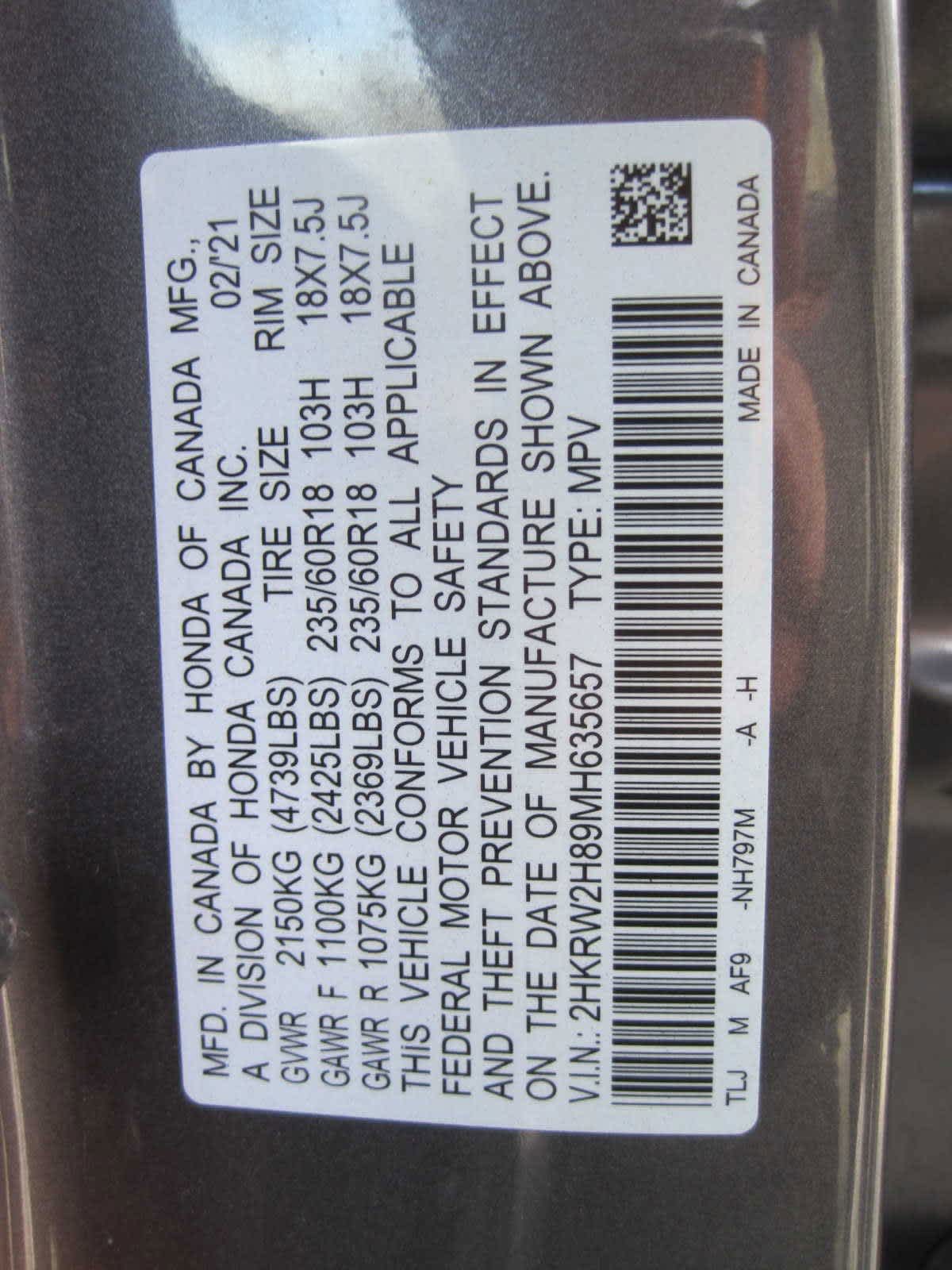 used 2021 Honda CR-V car, priced at $27,272