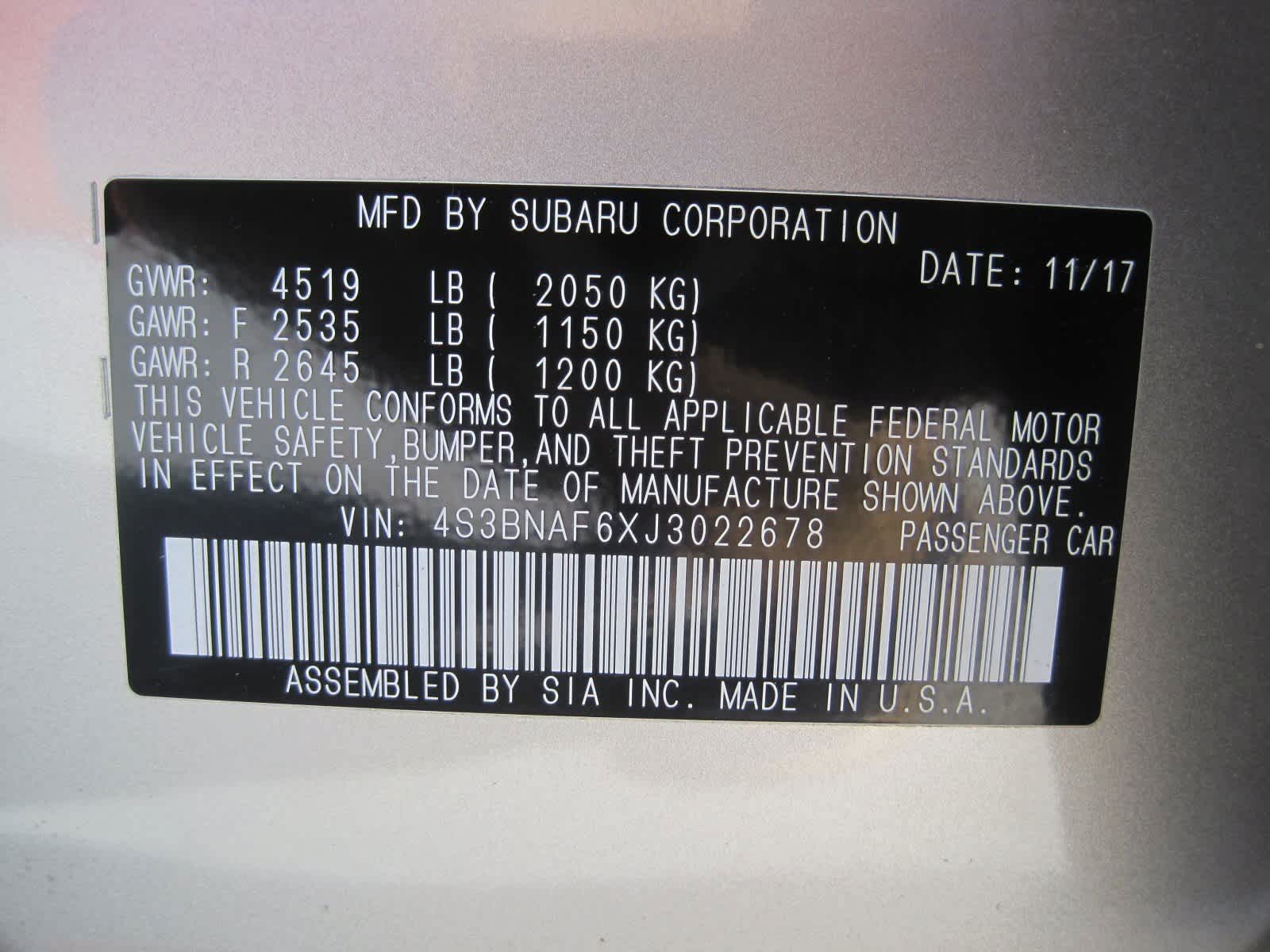 used 2018 Subaru Legacy car, priced at $16,198