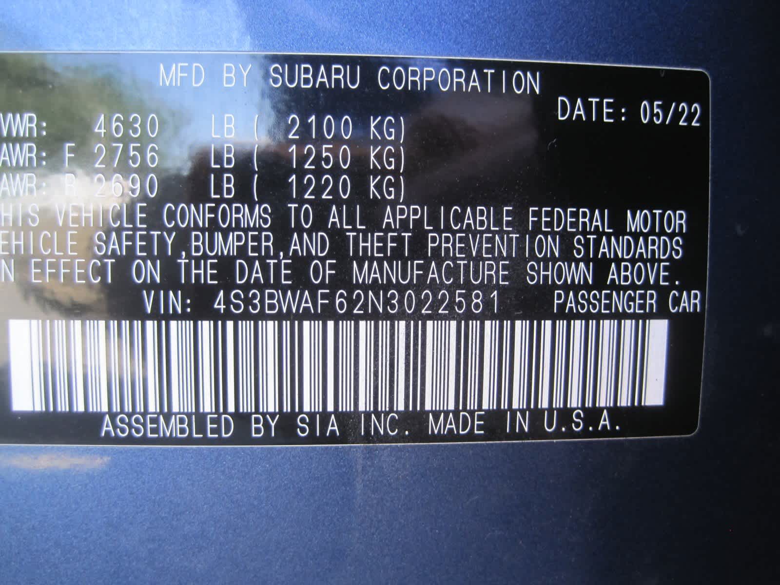 used 2022 Subaru Legacy car, priced at $23,279