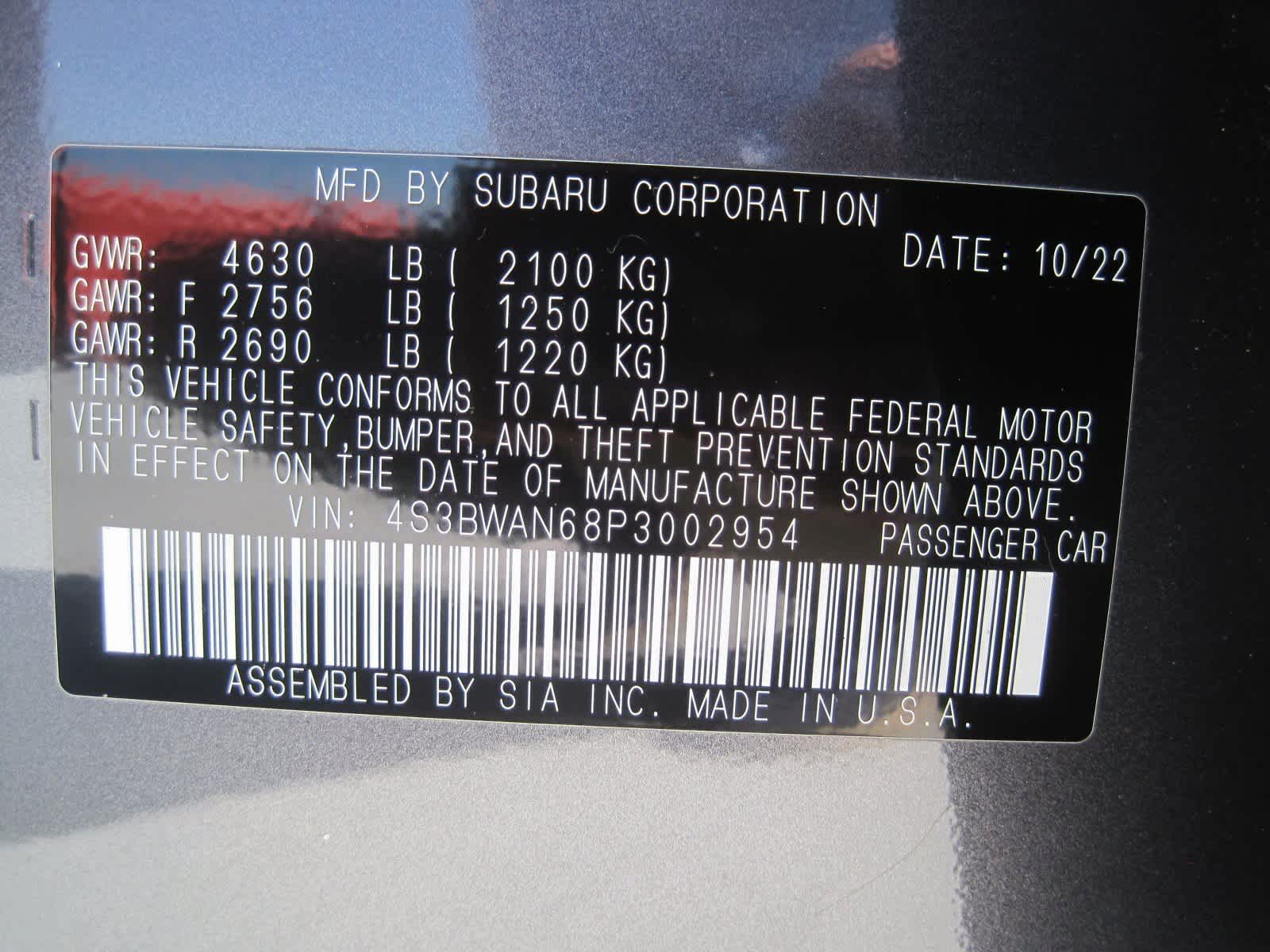 used 2023 Subaru Legacy car, priced at $27,955
