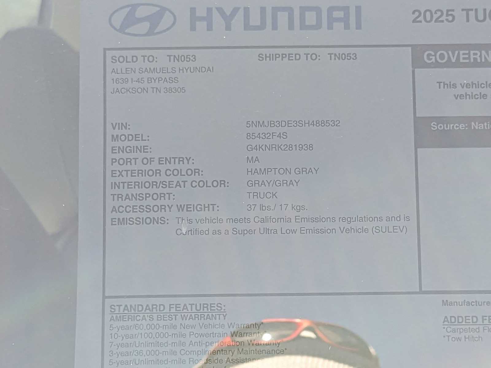 new 2025 Hyundai Tucson car, priced at $31,391