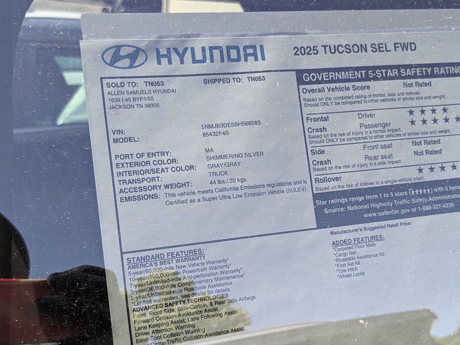 new 2025 Hyundai Tucson car, priced at $32,925